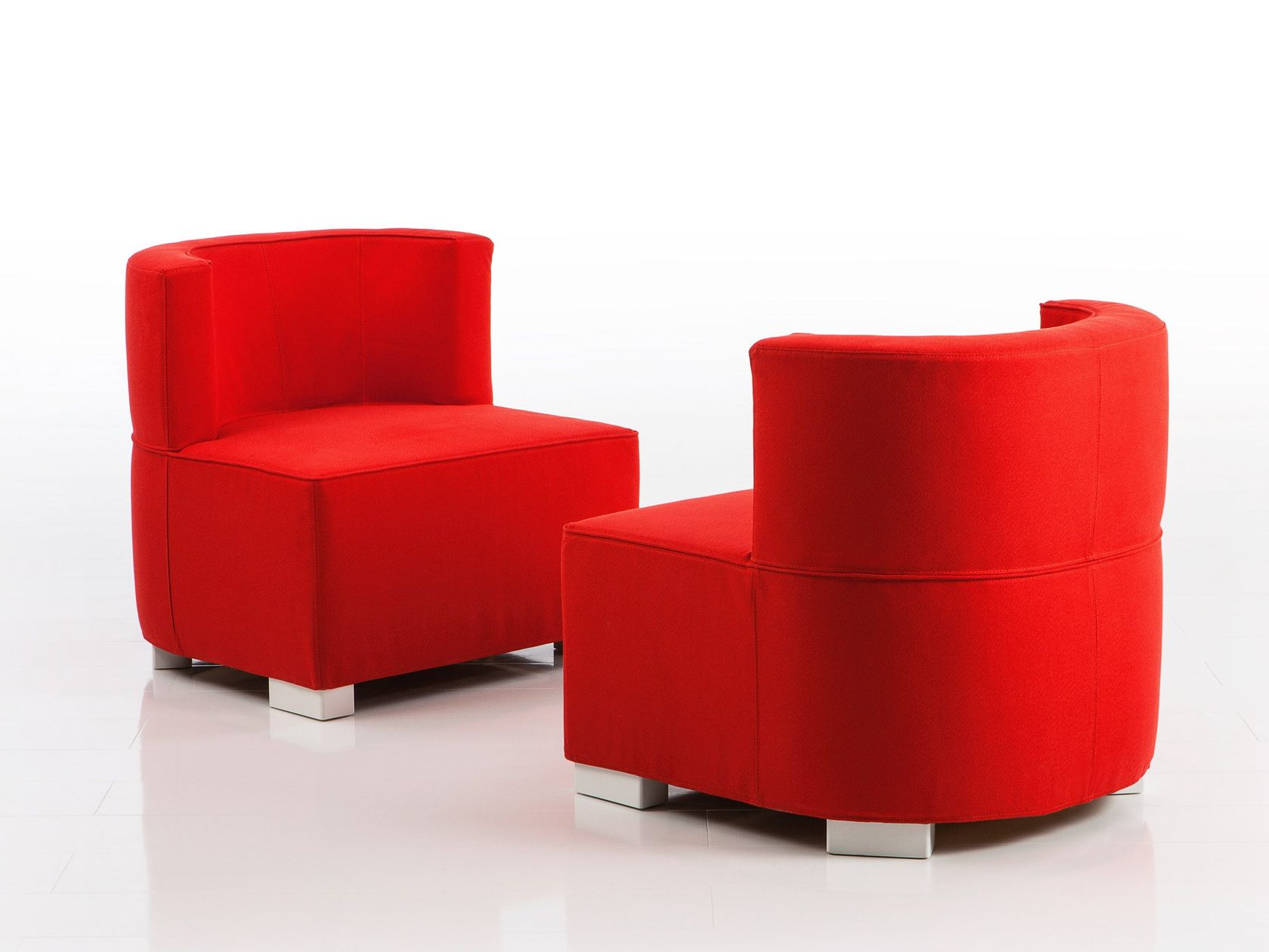 Modular fabric easy chair with armrests JO LOW Fabric easy chair By