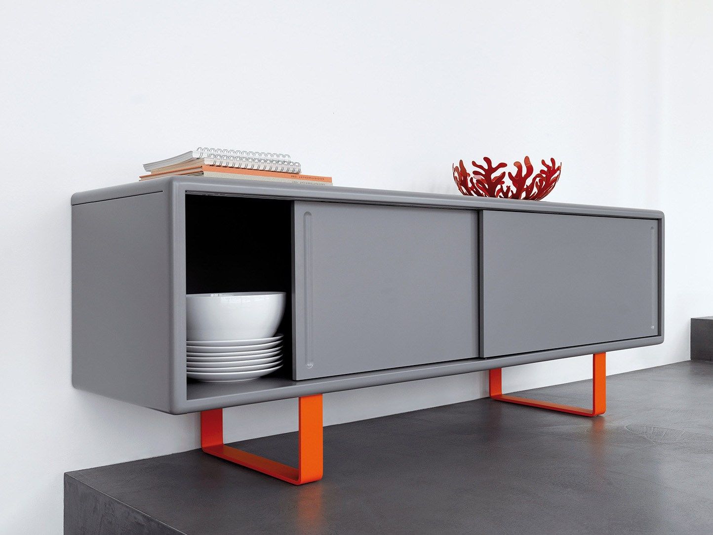 Metal sideboard with sliding doors K16 S1 By müller möbelfabrikation