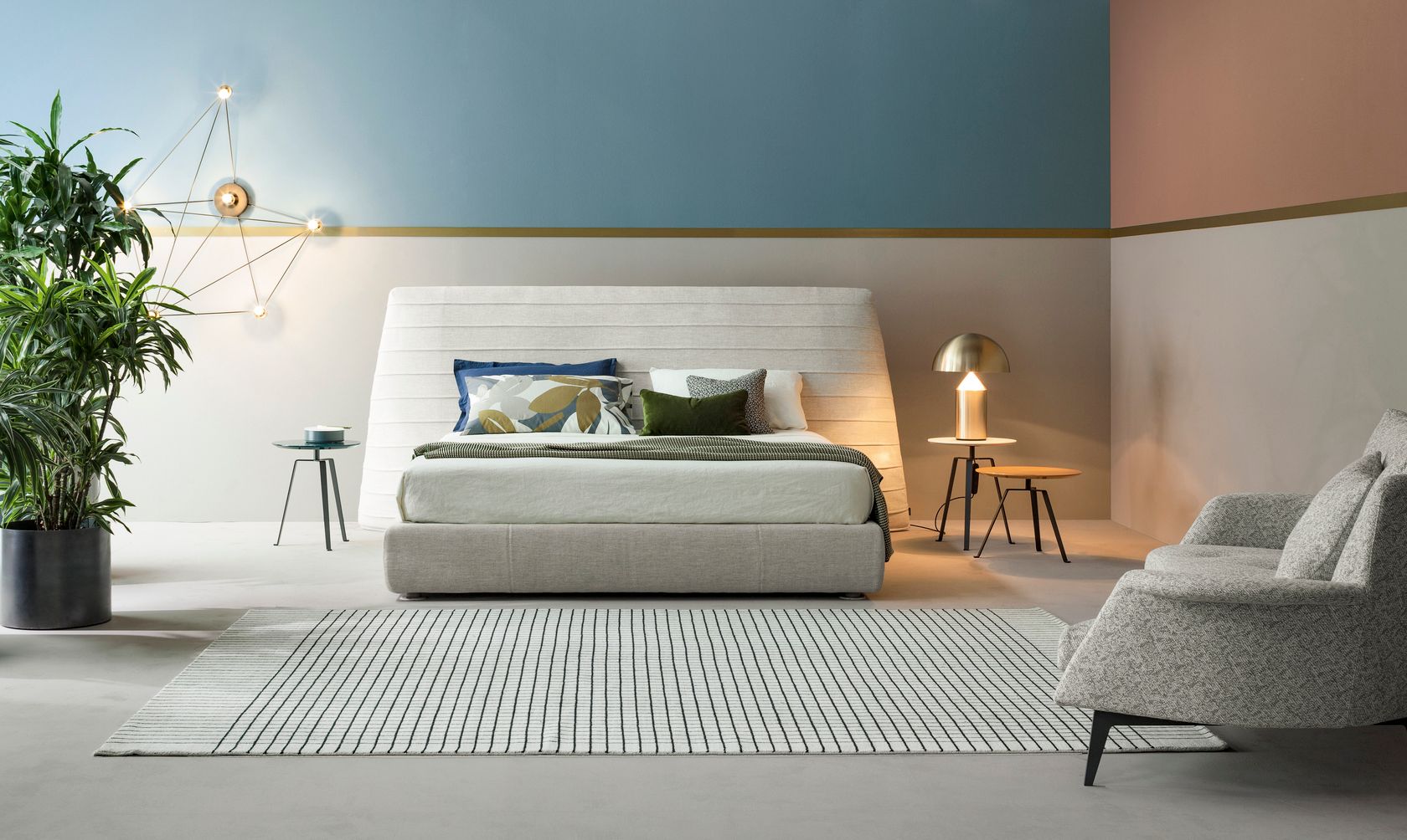 Upholstered fabric bed KENOBI By Bonaldo design Mauro Lipparini