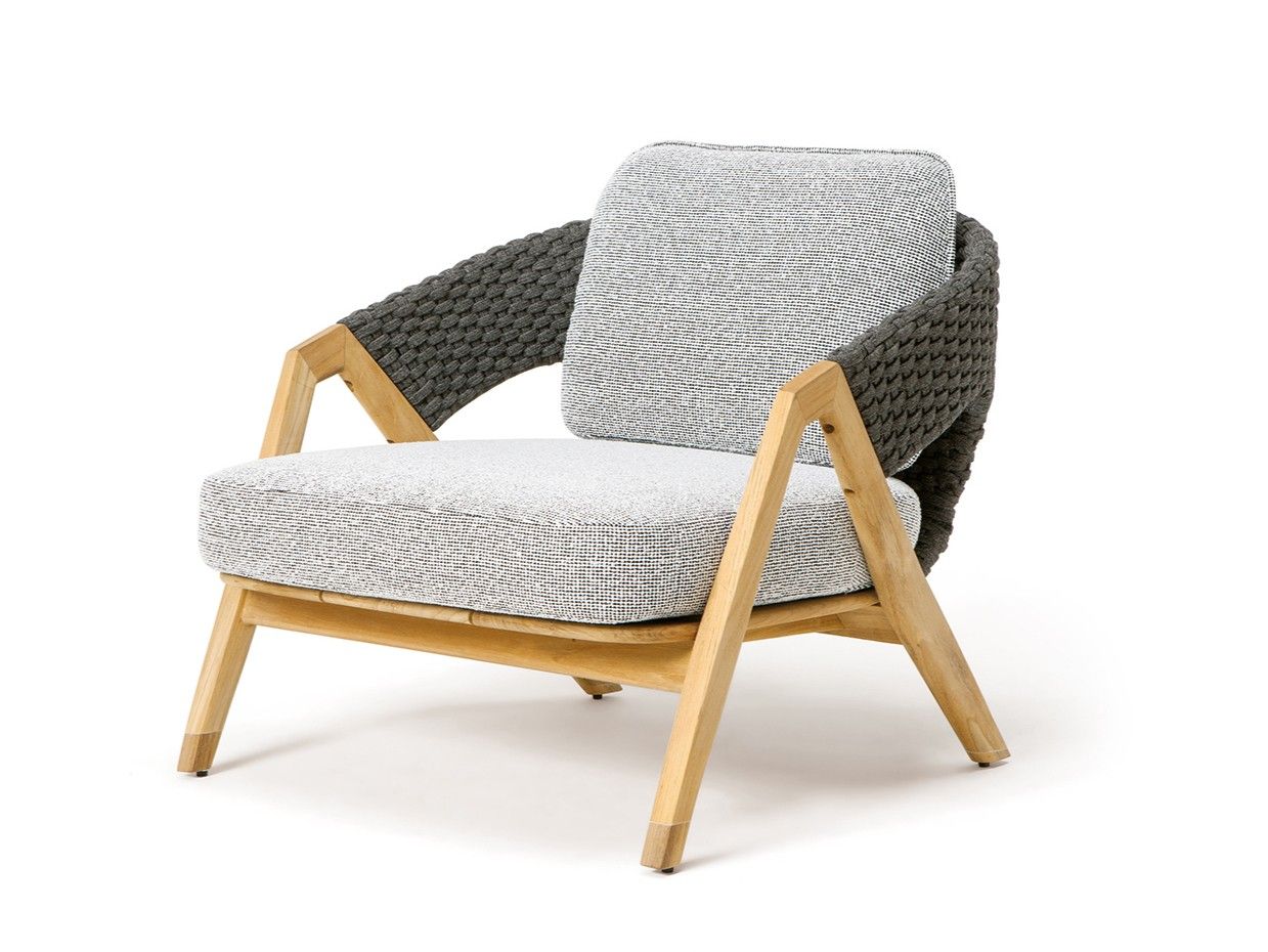 KNIT Teak garden armchair with armrests By Ethimo design Patrick