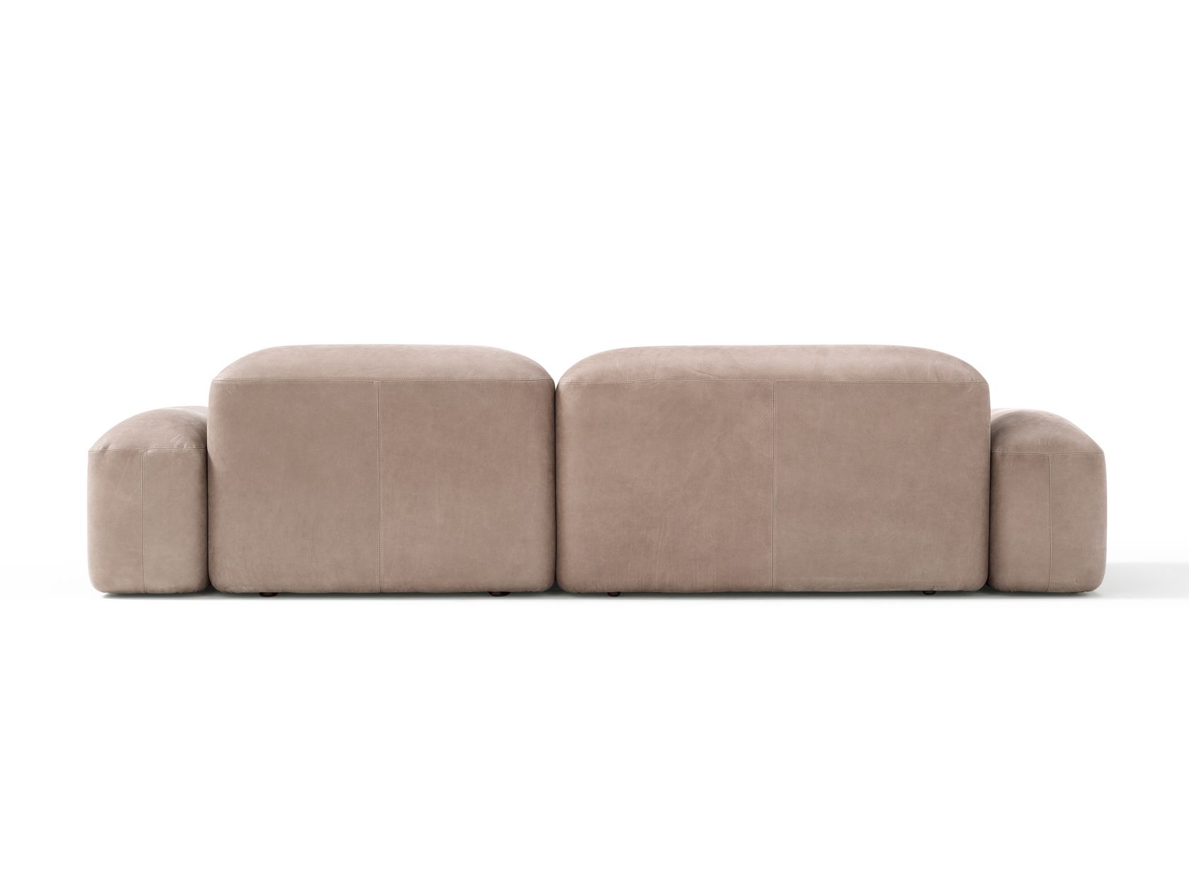 Lapis - Canapé modulable 3 places cuir beige - Vue supplémentaire 3