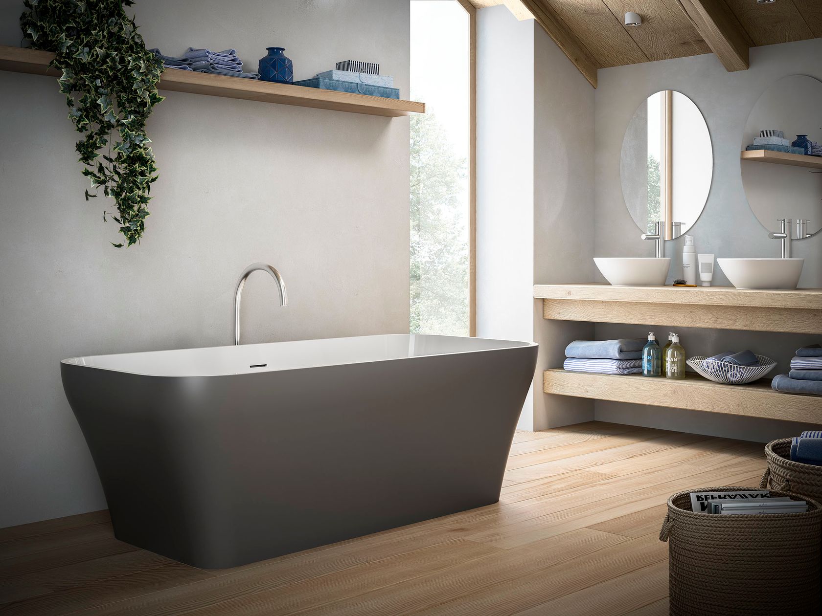 Freestanding rectangular bathtub LAZY Home & Spa Rituals Collection By