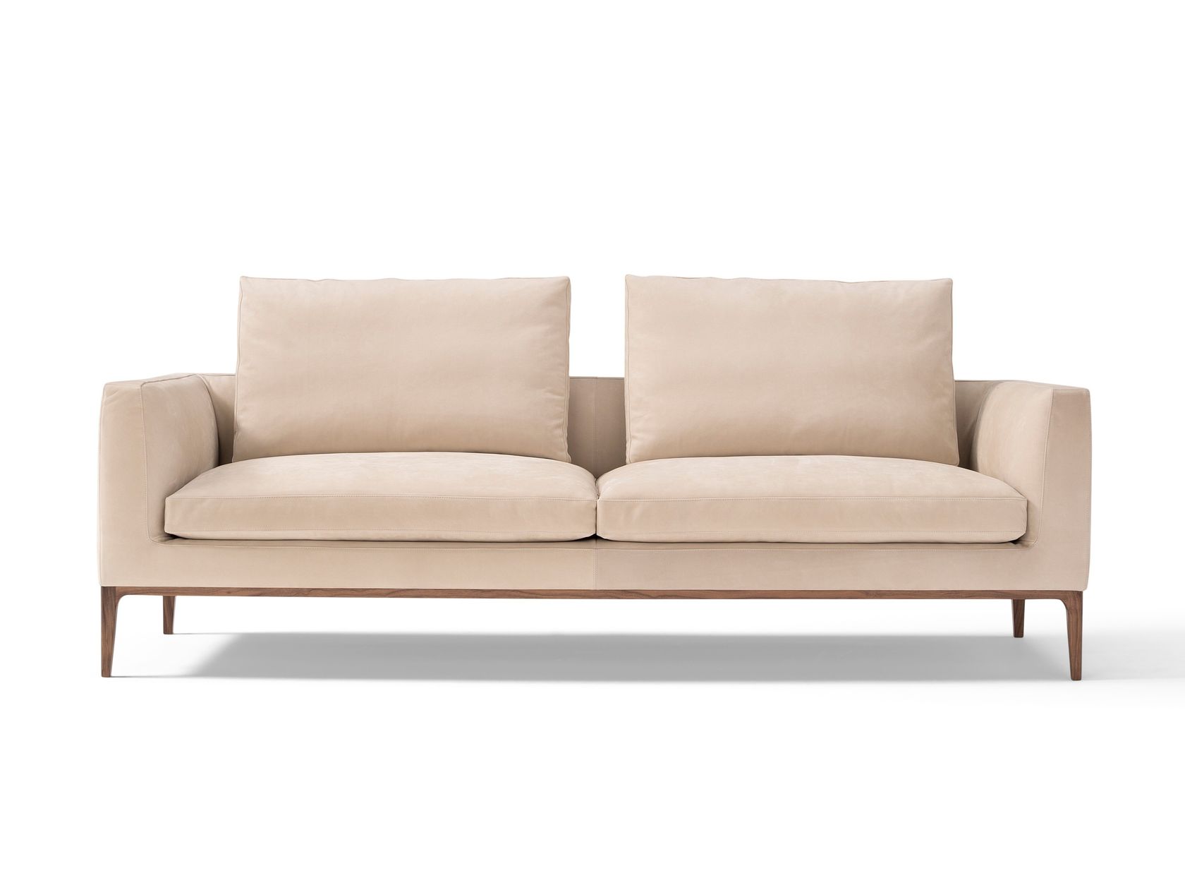 Leonard - Canapé 2 places cuir beige
