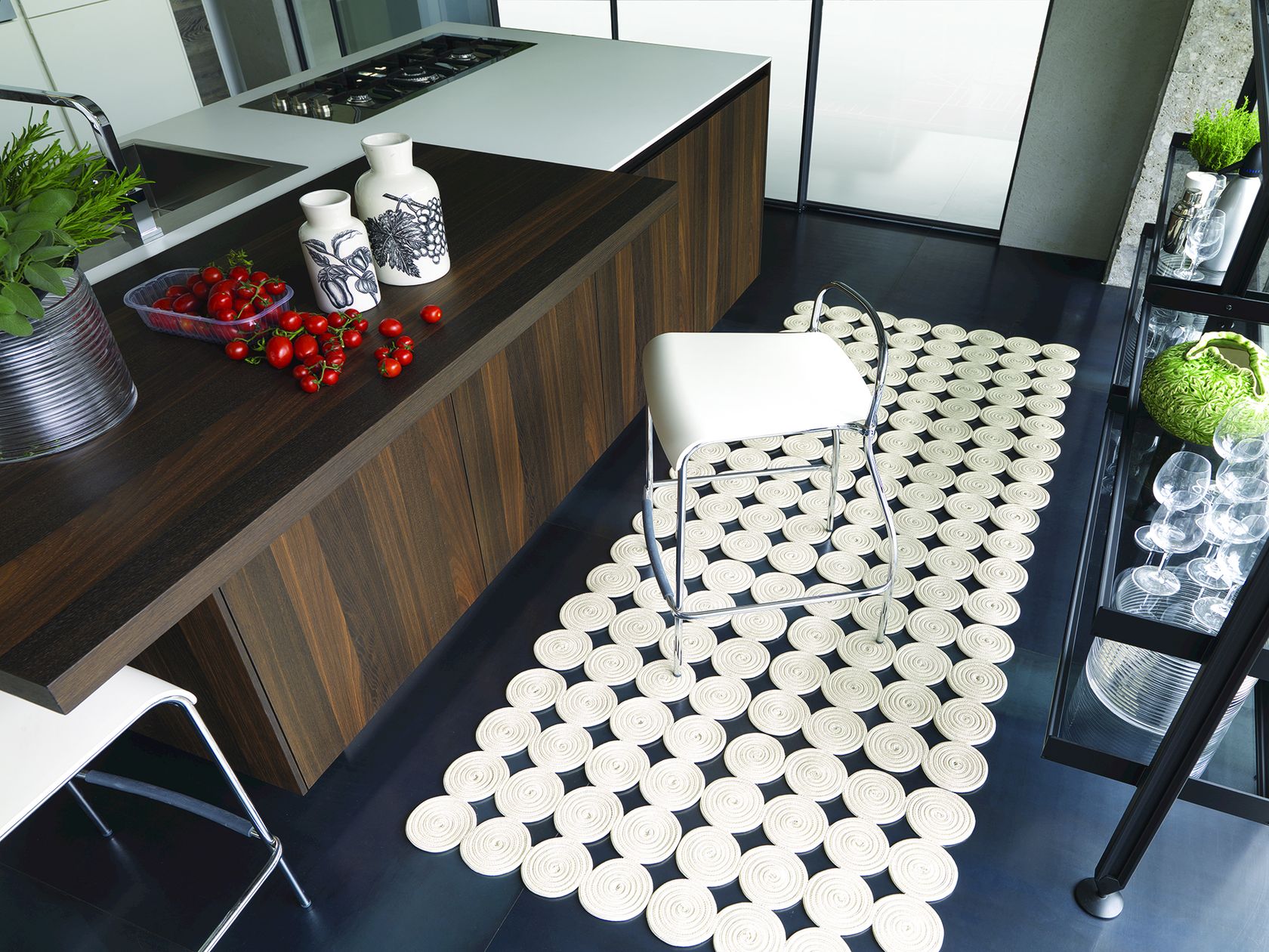 Solid-color rectangular rug MARTINICA Space Art Collection By Besana ...