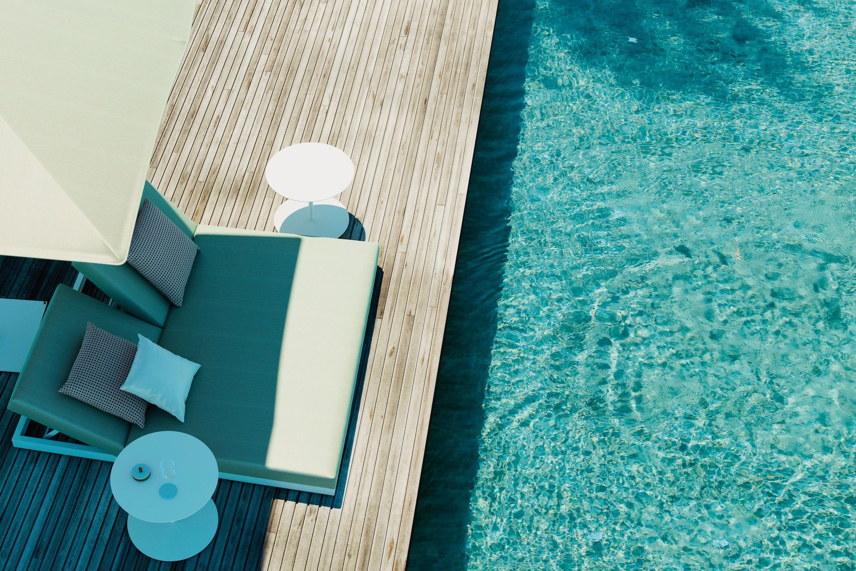 METEO L Square Garden umbrella By Kettal design Konstantin Grcic