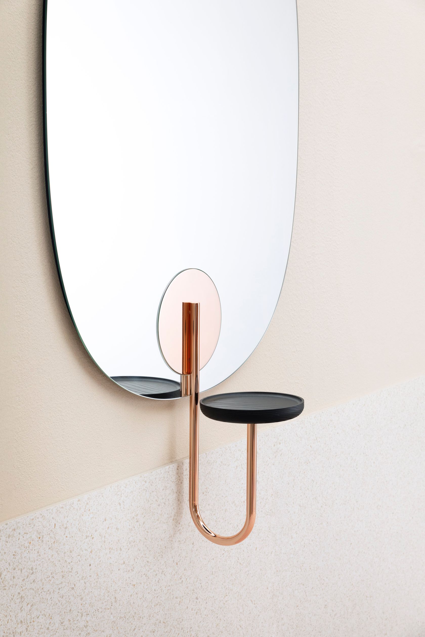Specchio ovale da appendere, specchio in corda di canapa con cornice nera, per bagno, casa, trucco, specchio da parete creativo e alla moda. - Italia