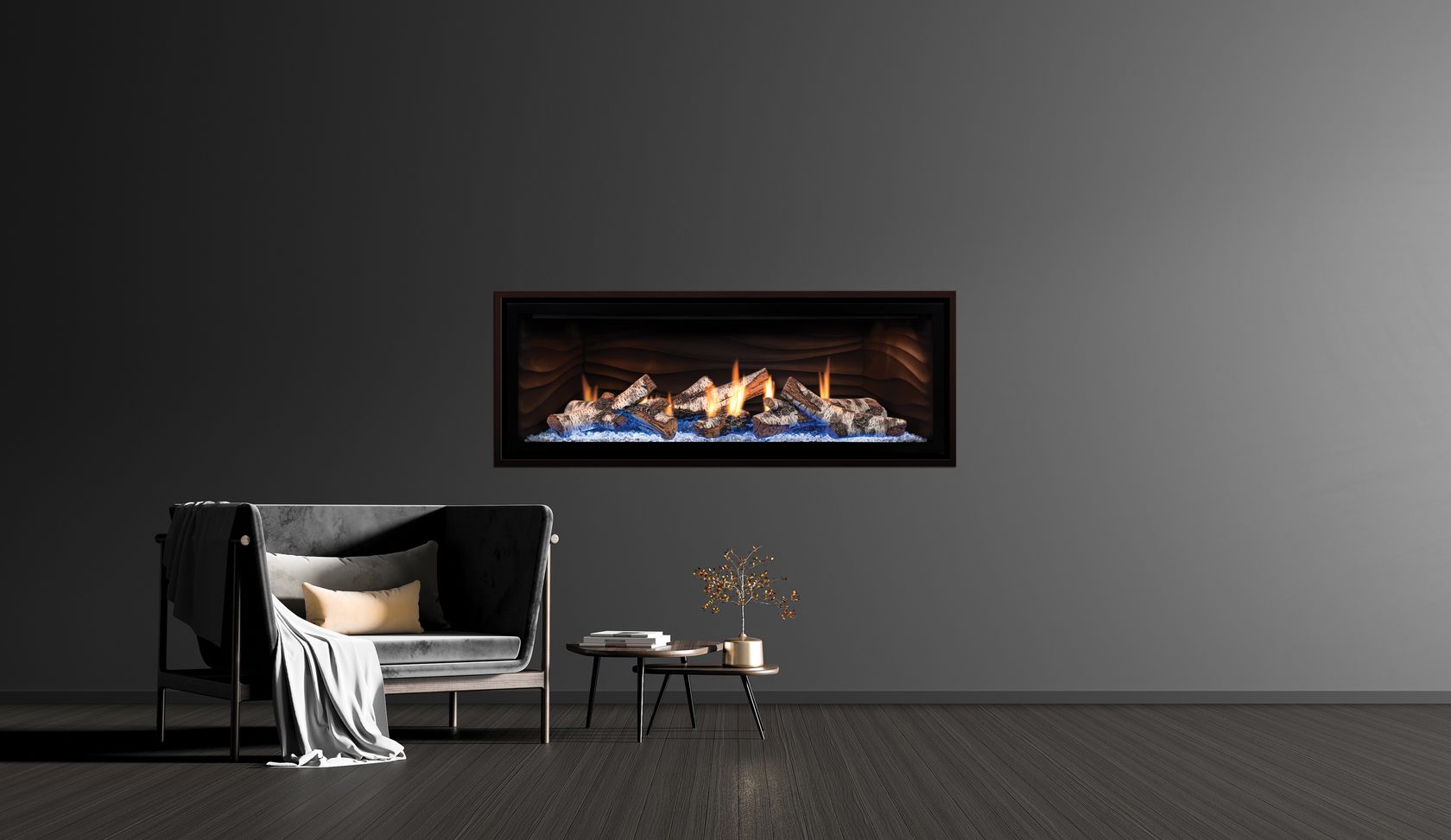 Gas built-in fireplace ML47 Timberline/Décor Linear Collection By Mendota
