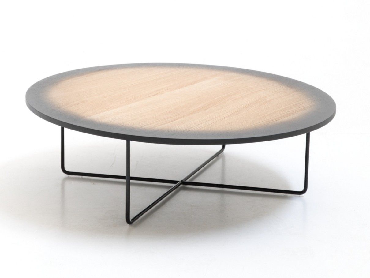 Round wood veneer coffee table MY GRADIENT My Moon My Mirror Collection By Moroso