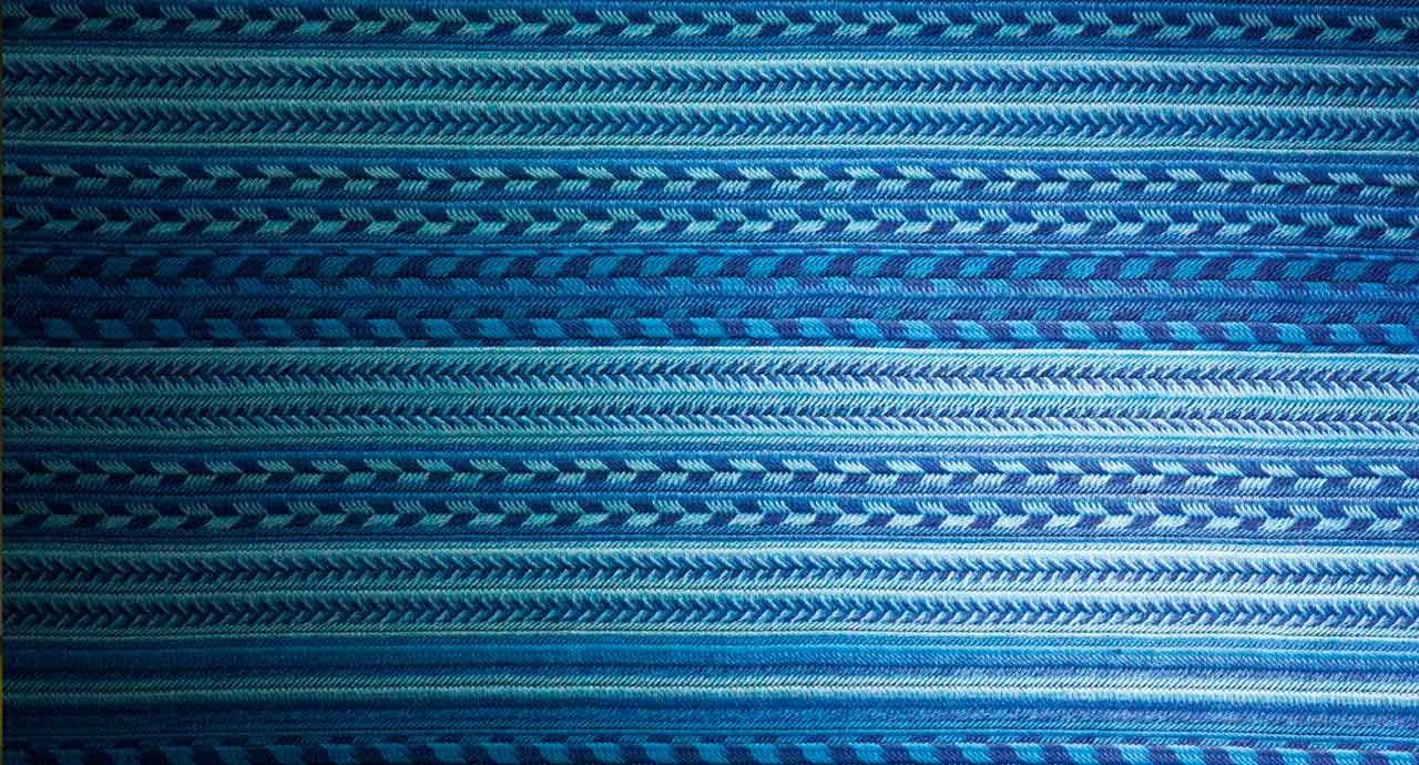 Rectangular striped fabric rug NAVAJO By Paola Lenti