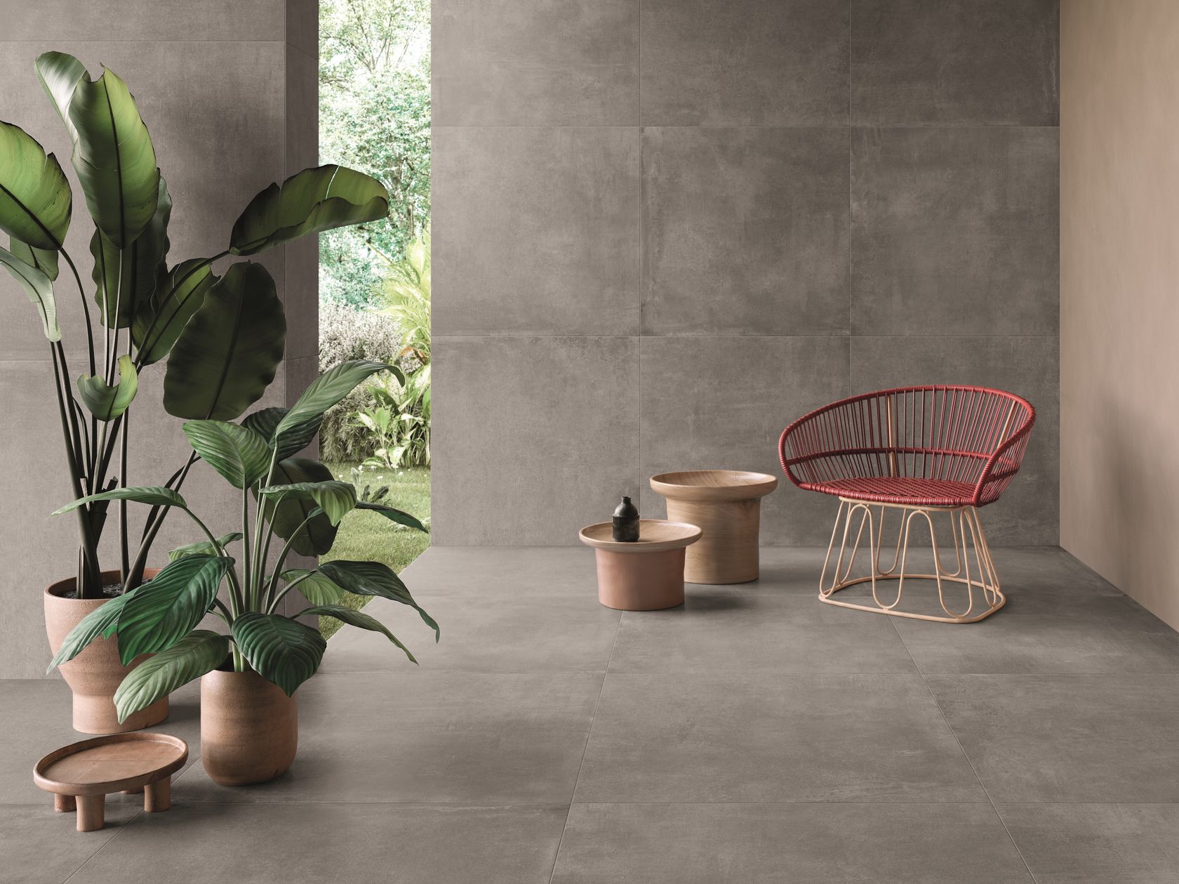 Porcelain stoneware wall/floor tiles with concrete effect NOORD GREY ...