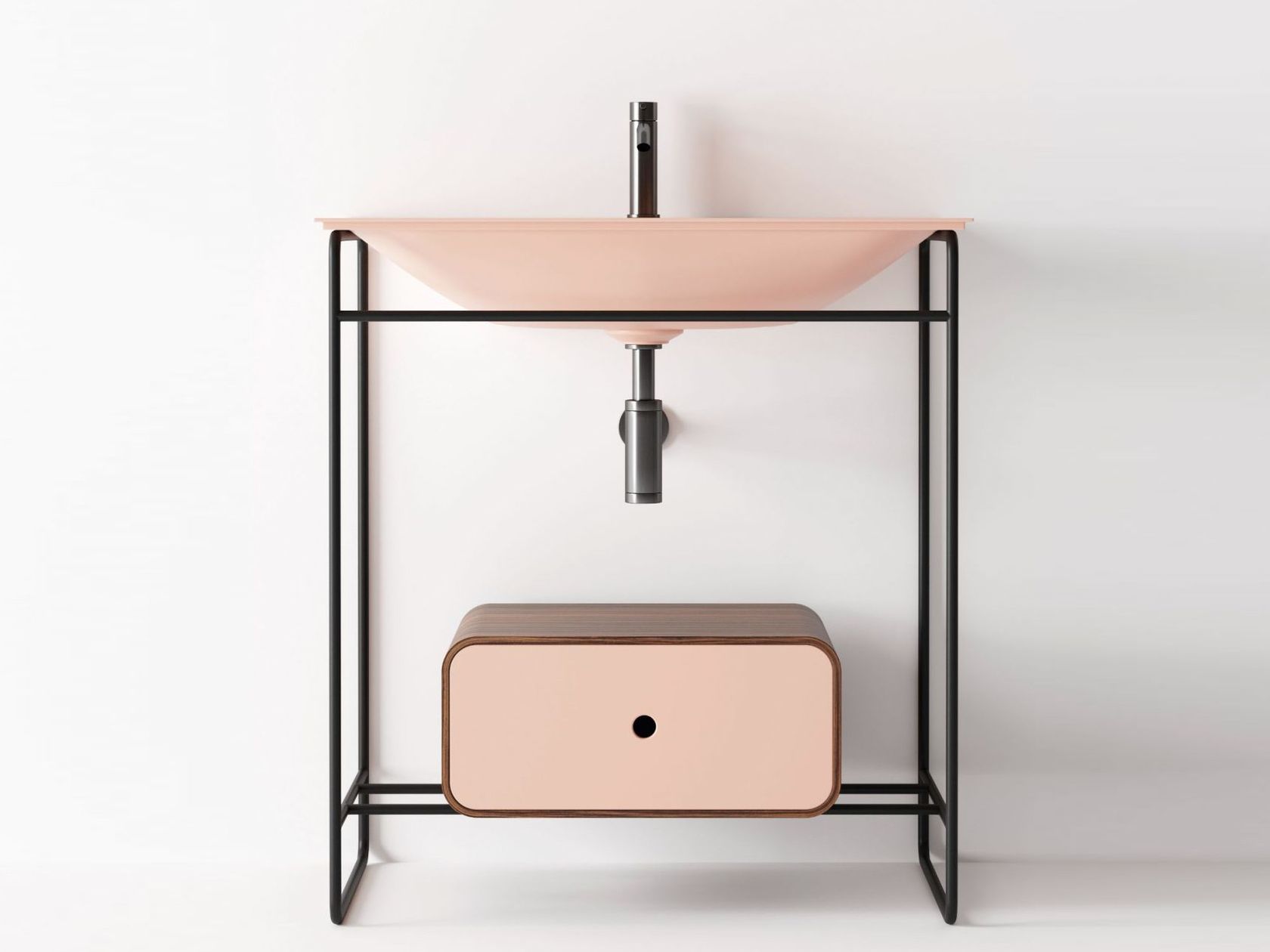 NUR Console sink Floorstanding console sink with towel rail By Alice