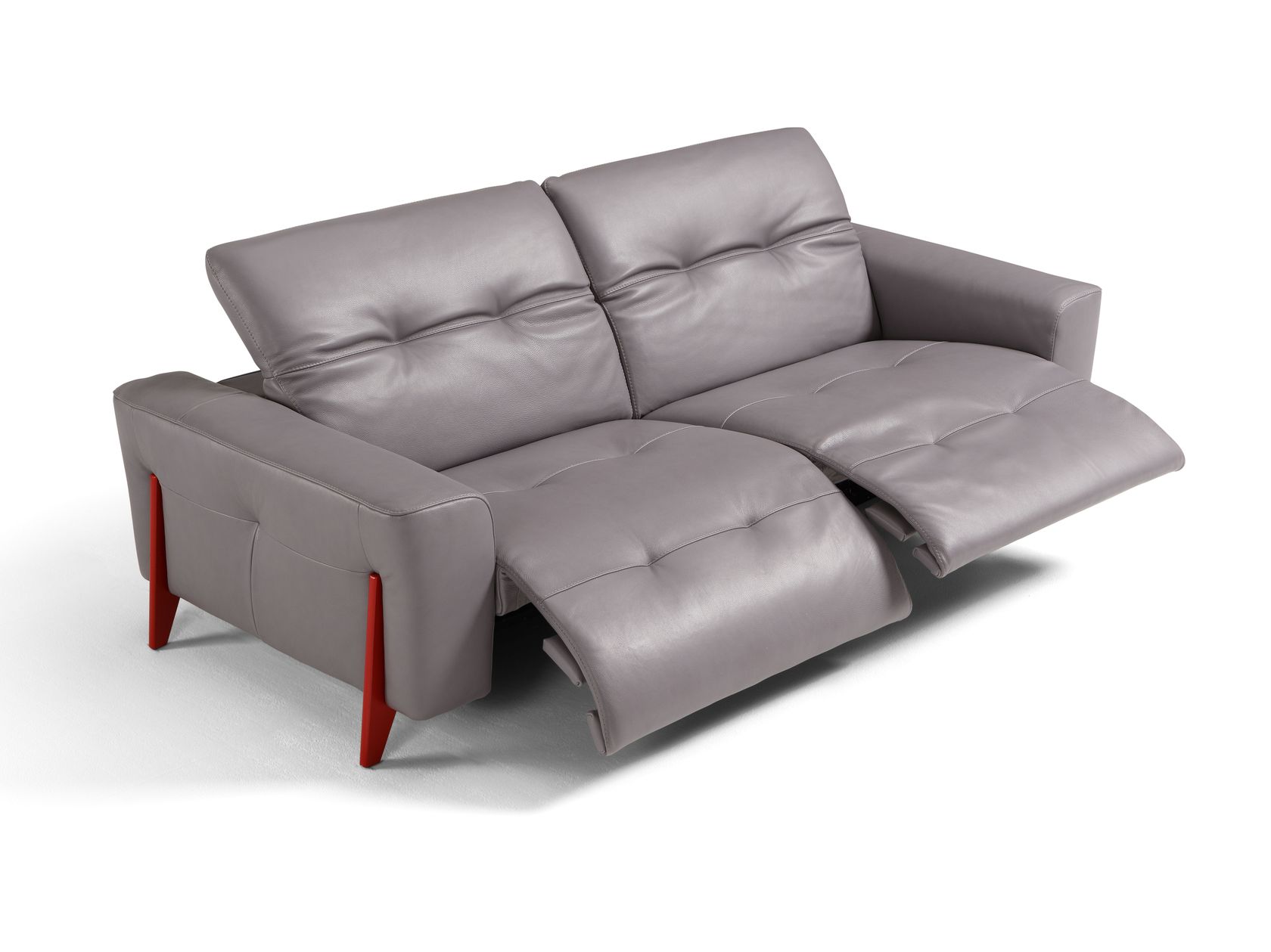 Relaxing 3 seater leather sofa with electric motion OCEANE By Egoitaliano