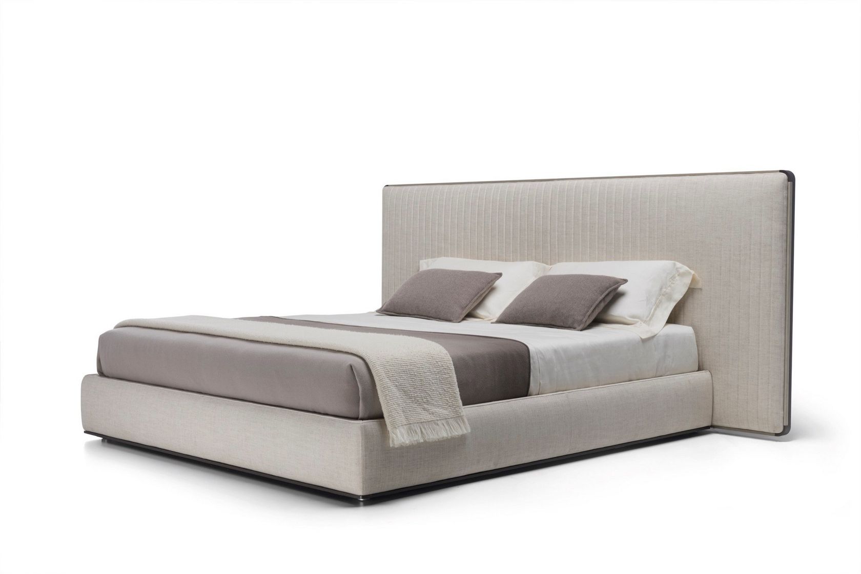 OVIDIO Fabric double bed with upholstered headboard By Molteni & C ...