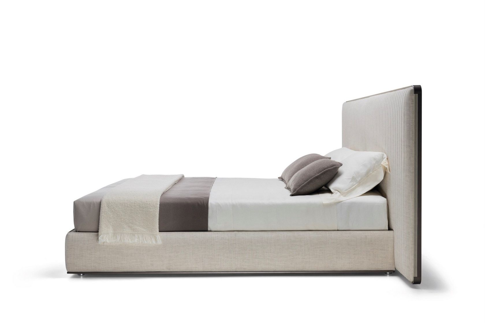 OVIDIO Fabric double bed with upholstered headboard By Molteni & C ...