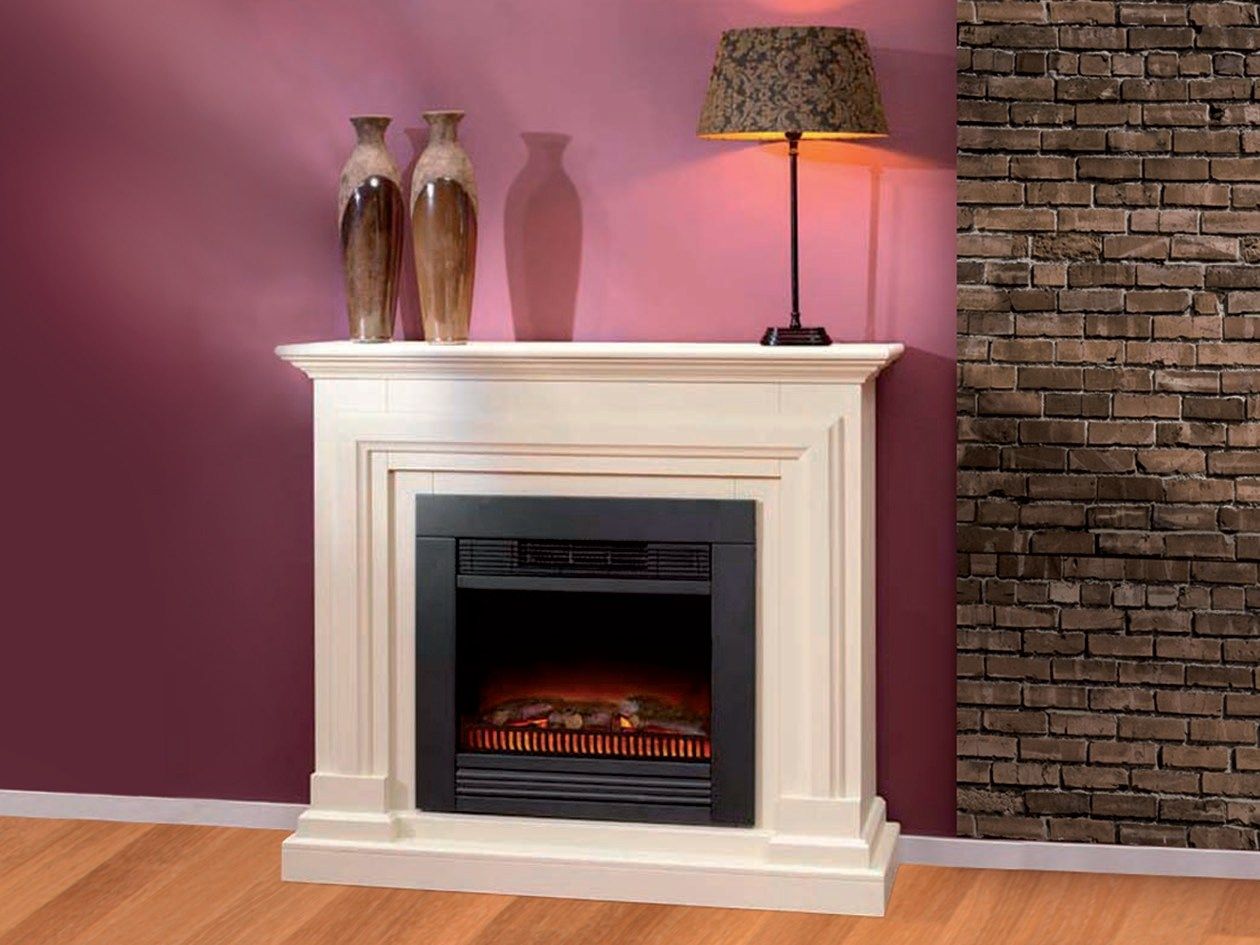 Adam Monet Camino Elettrico A Parete - Grigio Minimalista Con Ciottoli E Fiamma Effetto Reale - 1/2 KW, 73x60x20 Cm