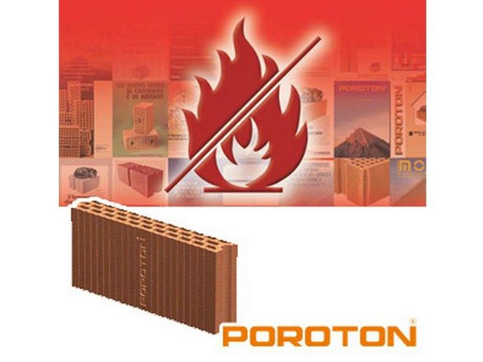 Planstein für Brandschutzwand POROTON Block for fire stop buffer By Poroton