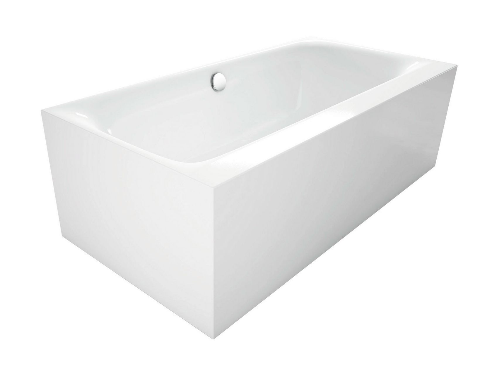 BETTELUX SILHOUETTE SIDE Freestanding enamelled steel bathtub By Bette