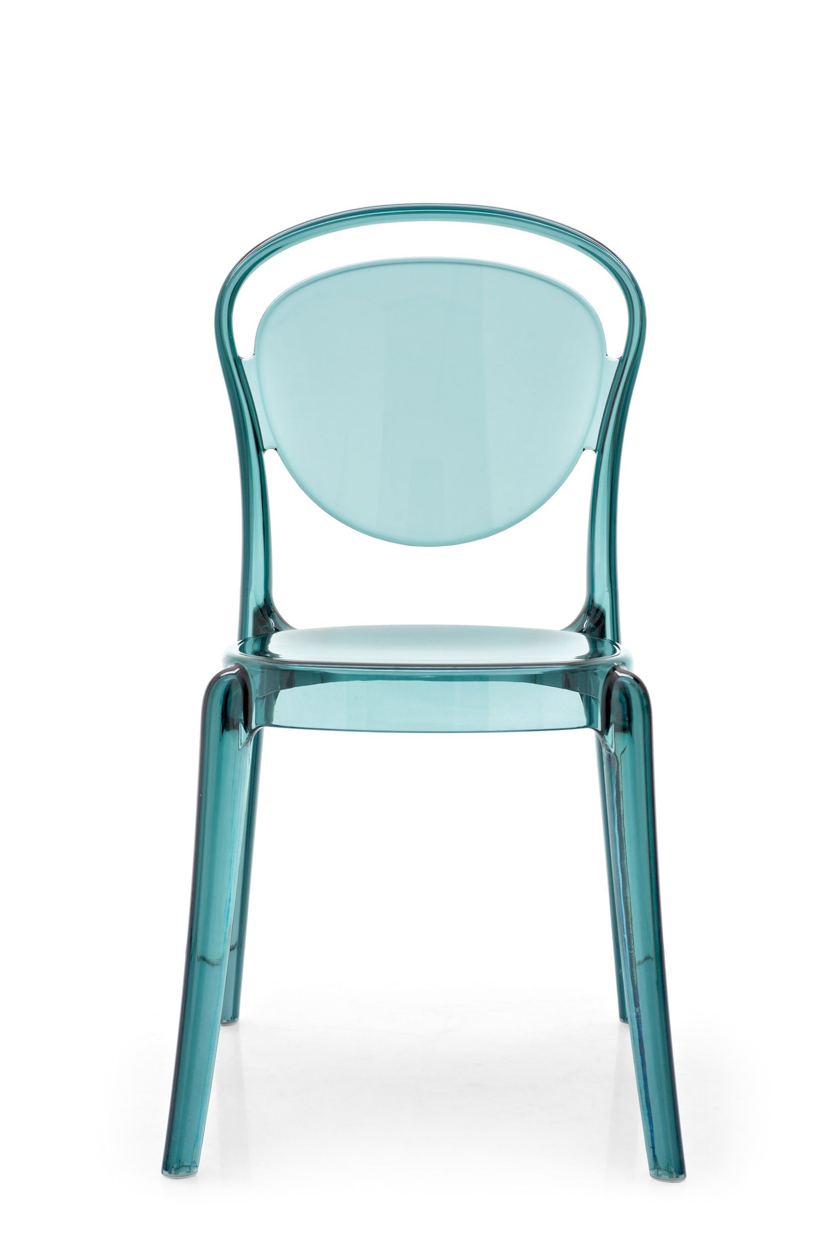 GRAND SOLEIL Chaise Empilable B-Side En Polycarbonate Cristal Clair - Design Italien Élégant