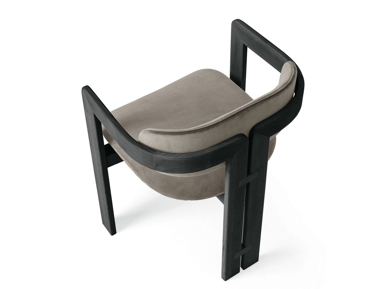 0419 Chair Upholstered velvet chair with armrests By Gallotti&Radice