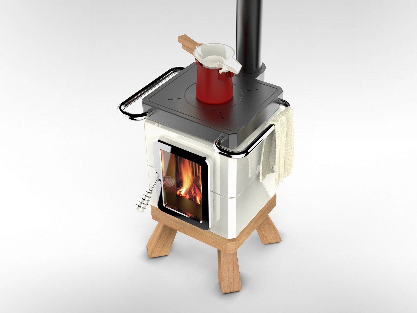 COOKINSTACK Woodburning ceramic stove with Oven By LA CASTELLAMONTE