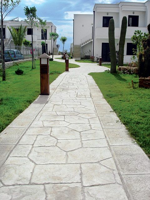 Printed Outdoor continous flooring STAMPED CONCRETE By IDEAL WORK