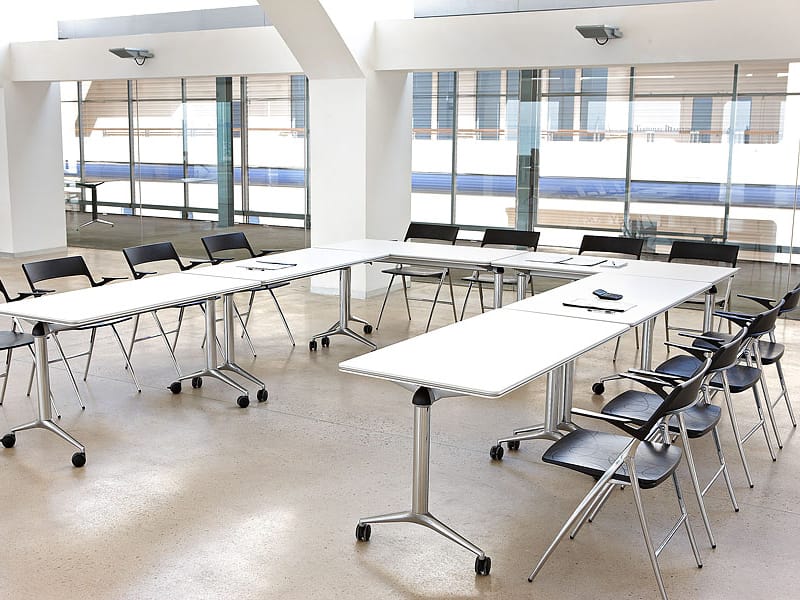 Office desk with fliptop with casters TRAMA By ACTIU