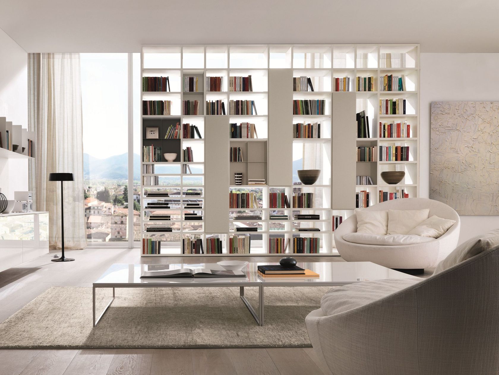 LINK SYSTEM | Double-sided bookcase By Zalf