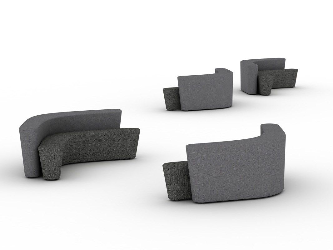 Modular bench with back POLAR PERCH By Tacchini design PearsonLloyd