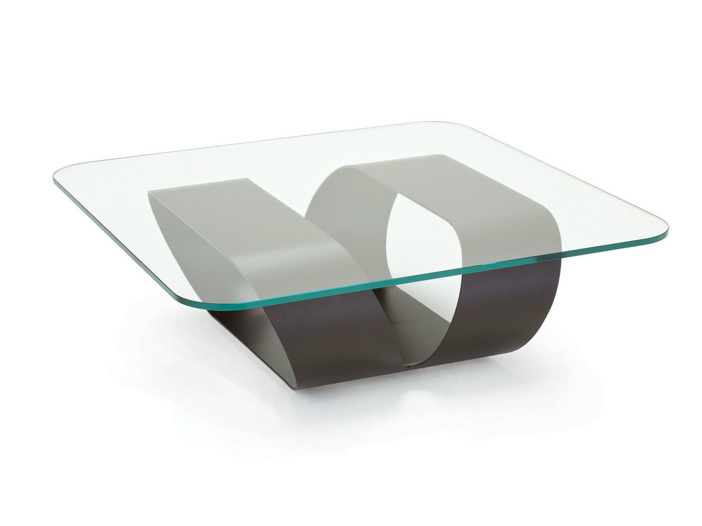 Glass coffee table RING By Sovet italia design Gianluigi Landoni