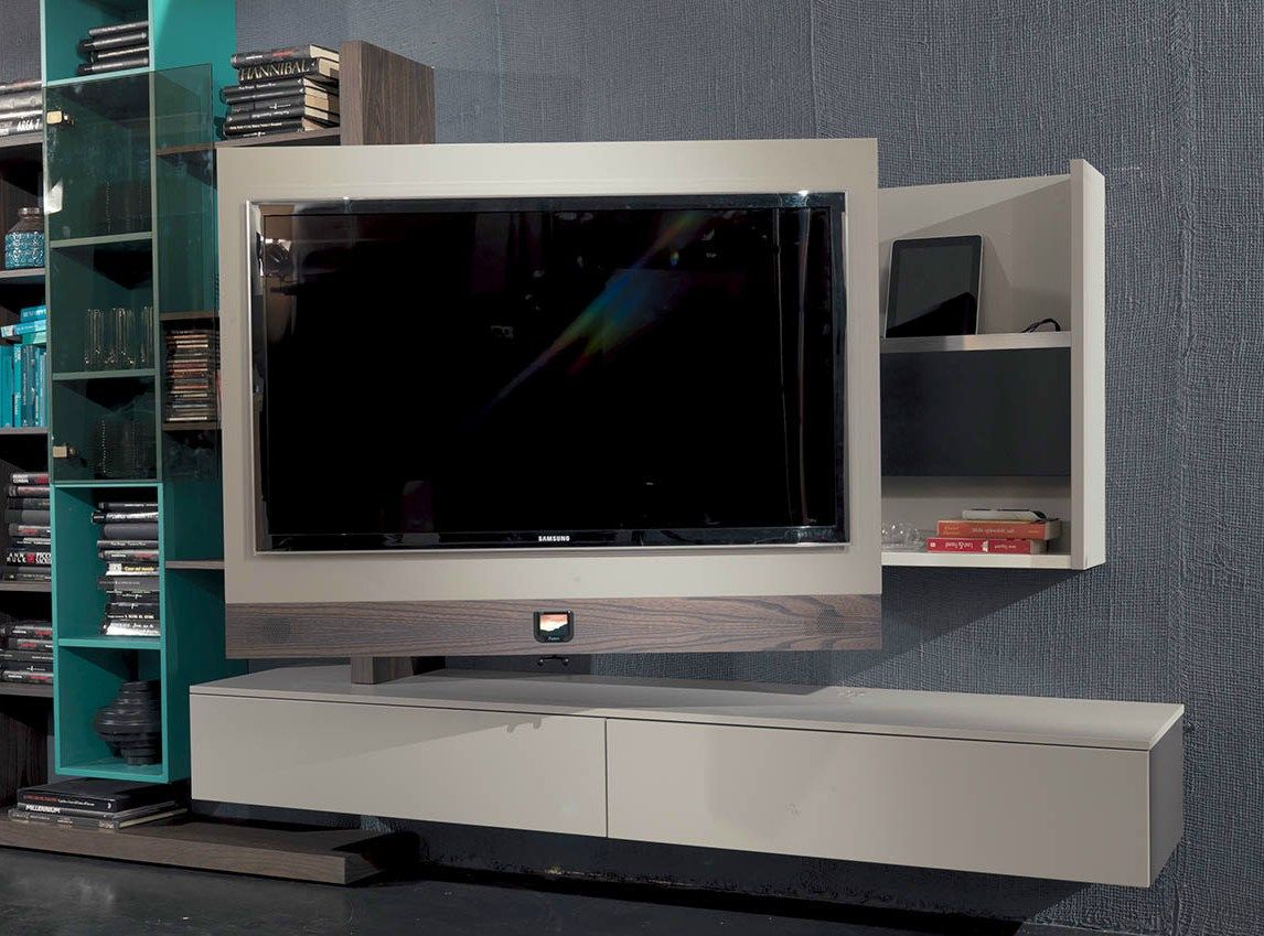 Adjustable wall-mounted TV cabinet RACK EVO By Fimar