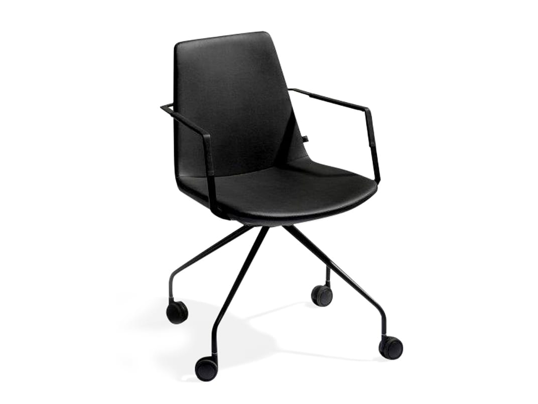 Trestlebased Ecoleather task chair with castors RAFAEL Task chair