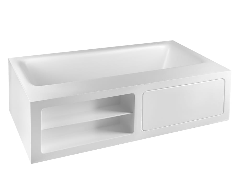RETTANGOLO Freestanding rectangular Cristalplant® bathtub By Gessi