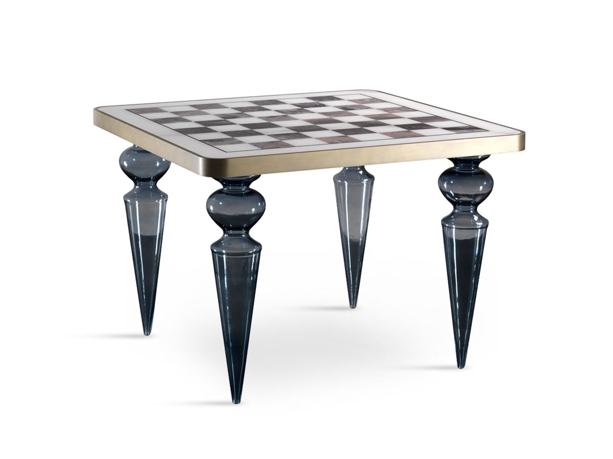 Tavolo Da Gioco Scacchi Ottagonale In Legno Intarsiato Madreperla - Tavolino Da Salotto Stile Egiziano - Foto 4