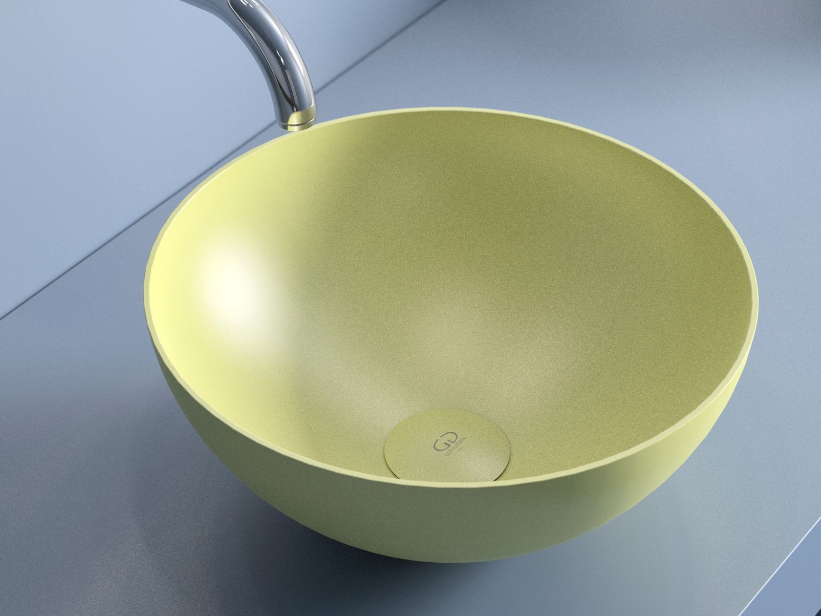 SLIDE Round washbasin Countertop round Vetro Freddo® washbasin By