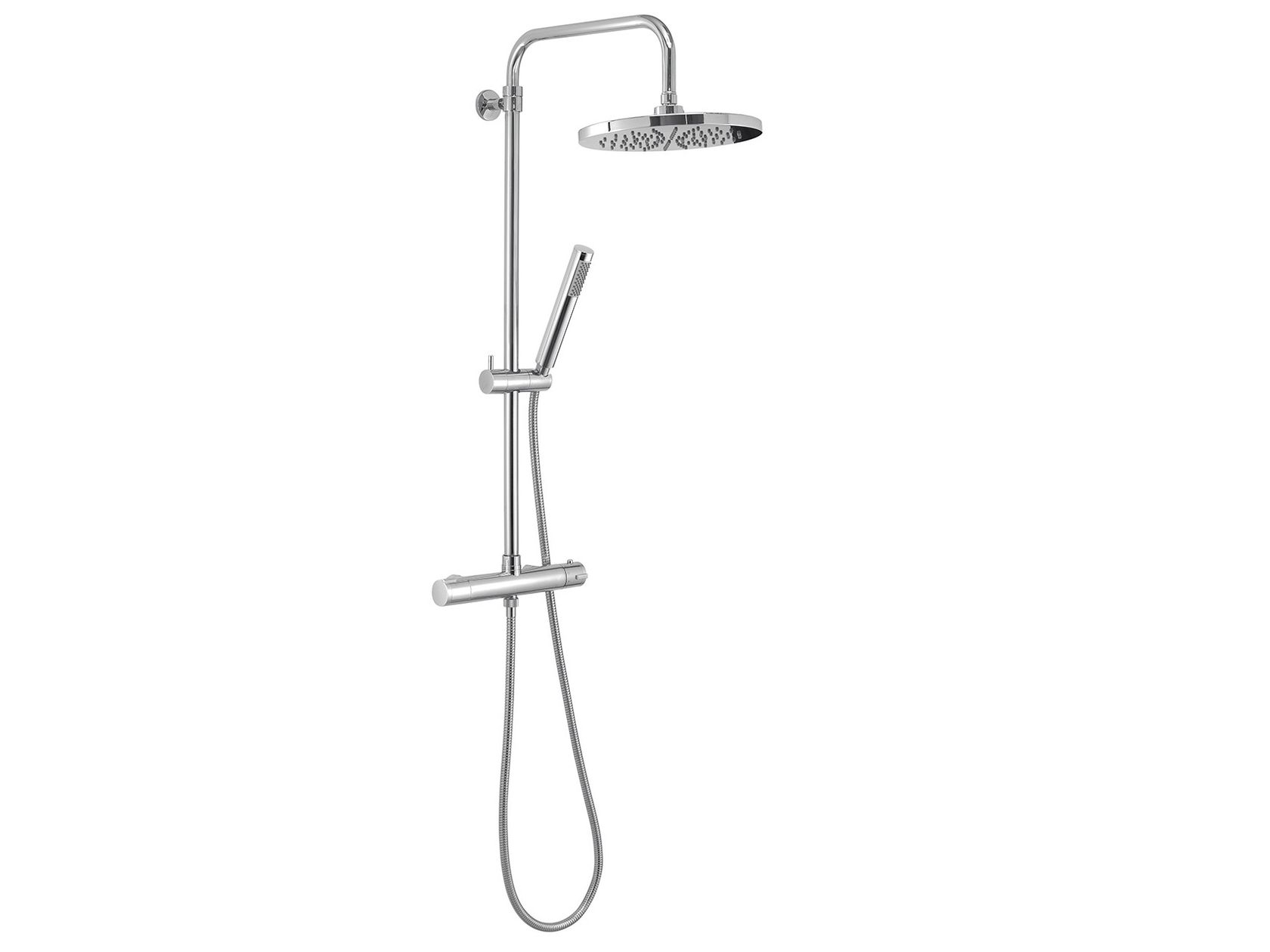 Gedy STAR PLUS 02 Colonna Doccia In Metallo Con Rubinetto Monocomando - Set Doccia Con Soffione 3 Gettoni, Flesso 150 Cm, Barra Estensibile 92-146 Cm