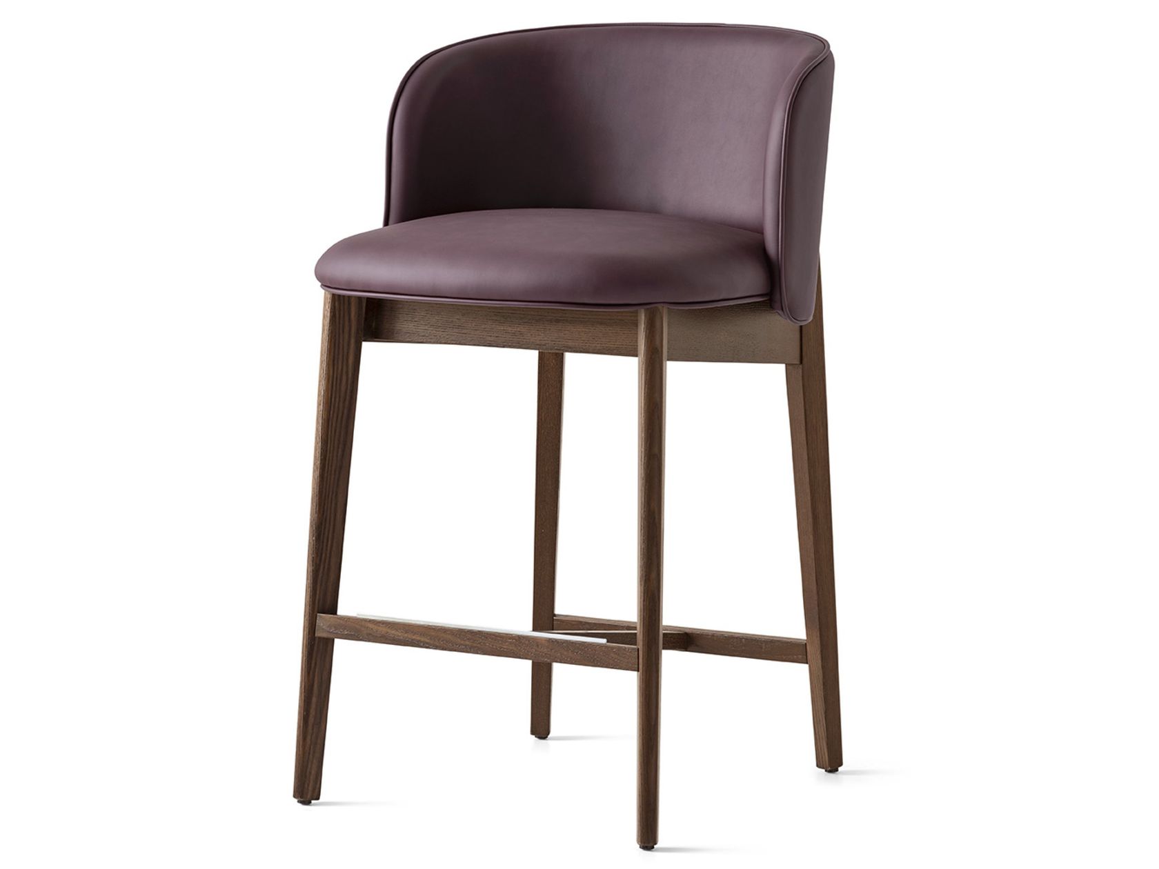 ABREY High leather stool with back By Calligaris design Gabriele