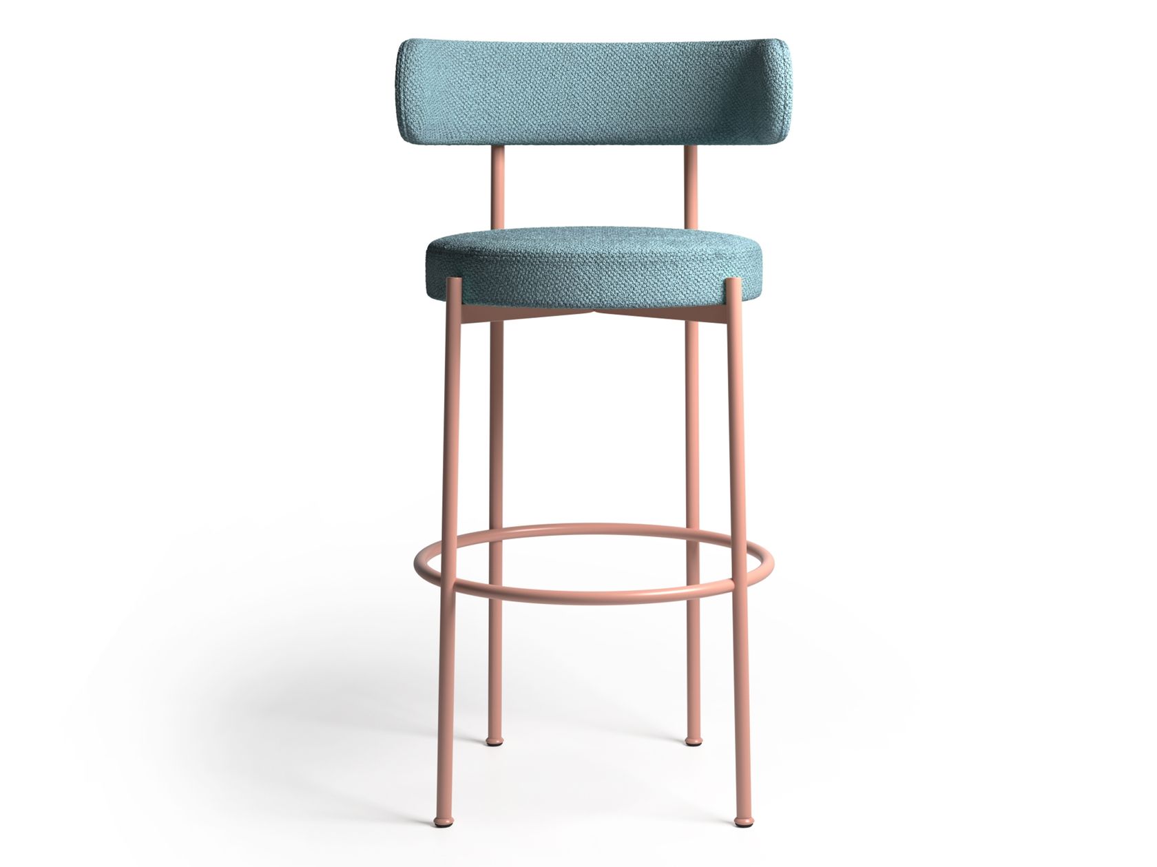 GIOTTO Upholstered fabric stool with footrest By JOB’S design Omar De