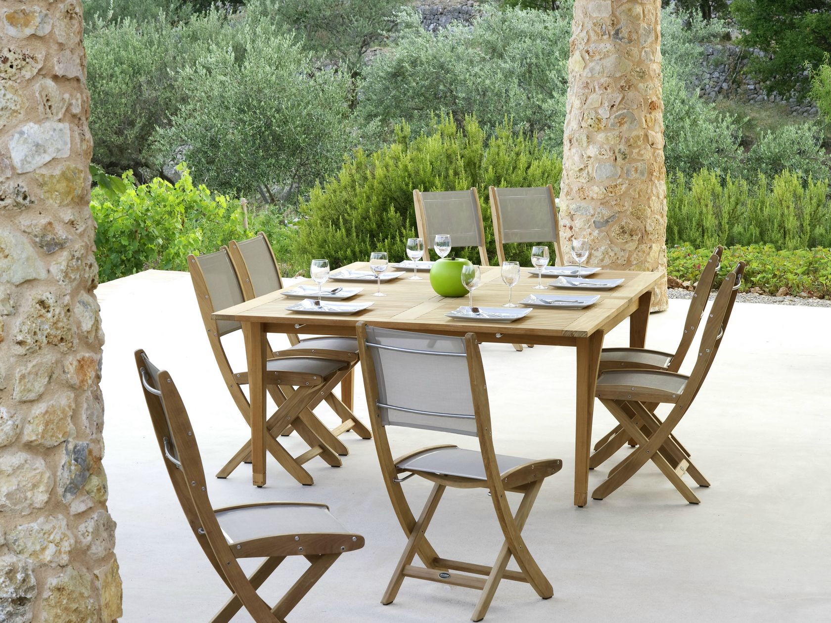Folding teak garden chair TECK Teck Collection By Les jardins