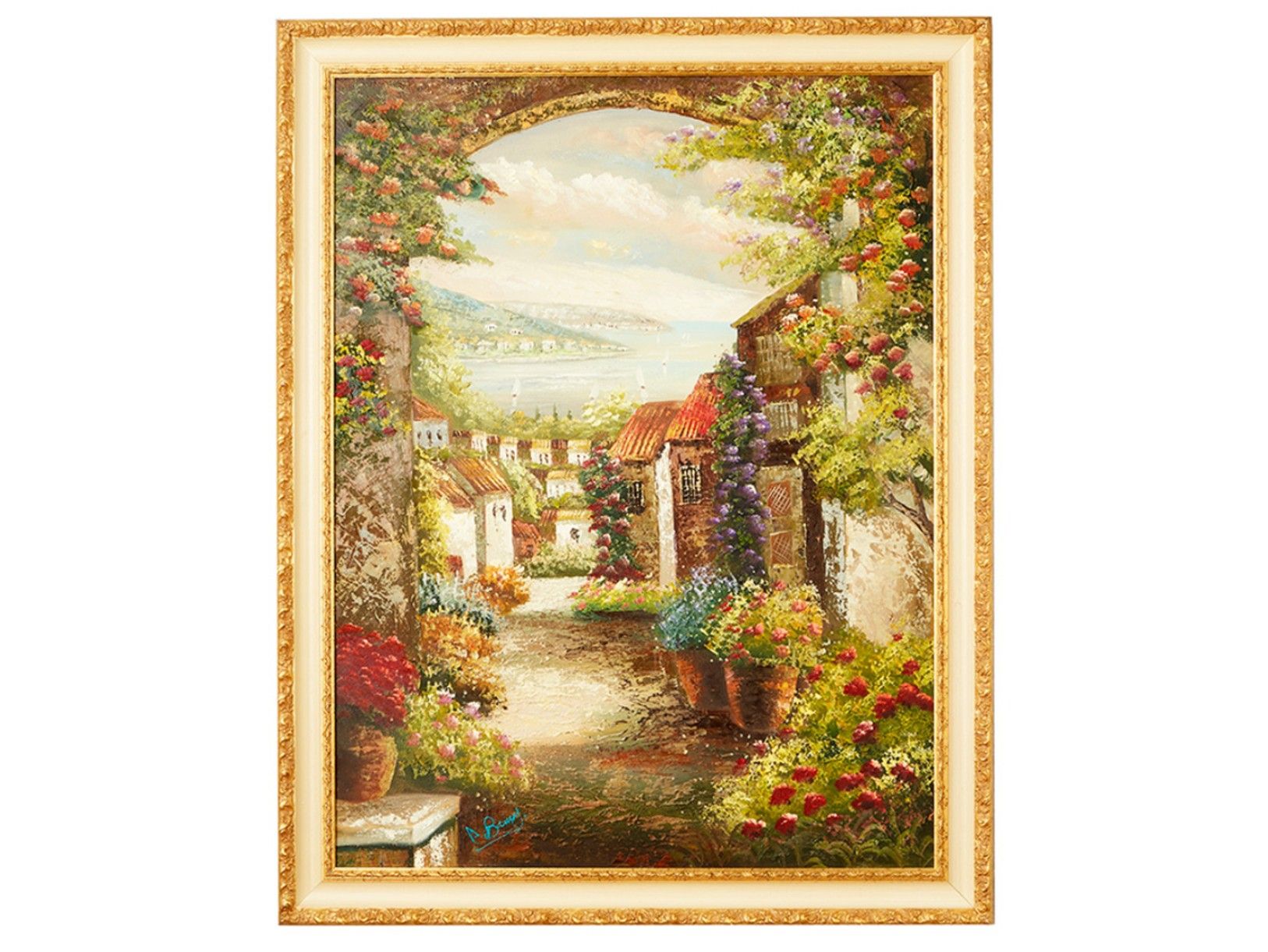 Tableau Sur Toile Fratelli Morana - Beaux Sujets - Cadre Doré 45x55 Cm (intérieur 30x40)