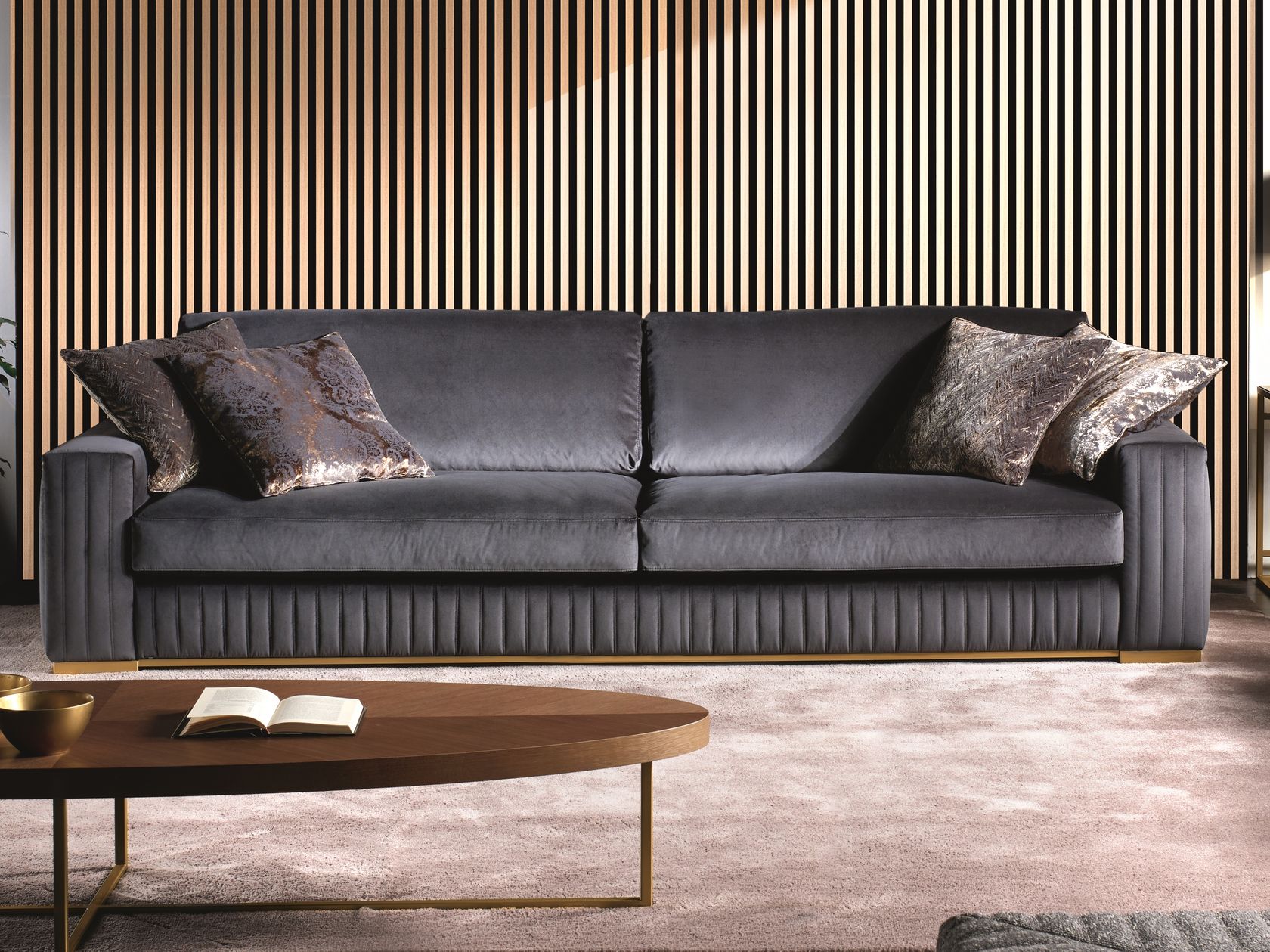 TIVOLI 3 seater velvet sofa By Former In Italia