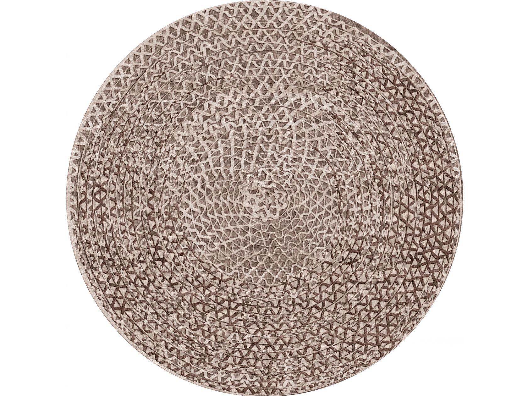 TRIPLE WAVES | Round rug Patterned round rug in New Zealand wool and ...