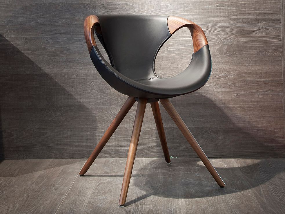 UP WOOD | Leather chair Trestle-based leather chair By Tonon | design ...