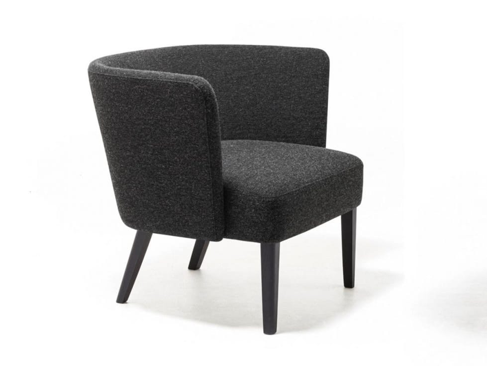 VELOUR Fabric easy chair with armrests By La Cividina design Antonio
