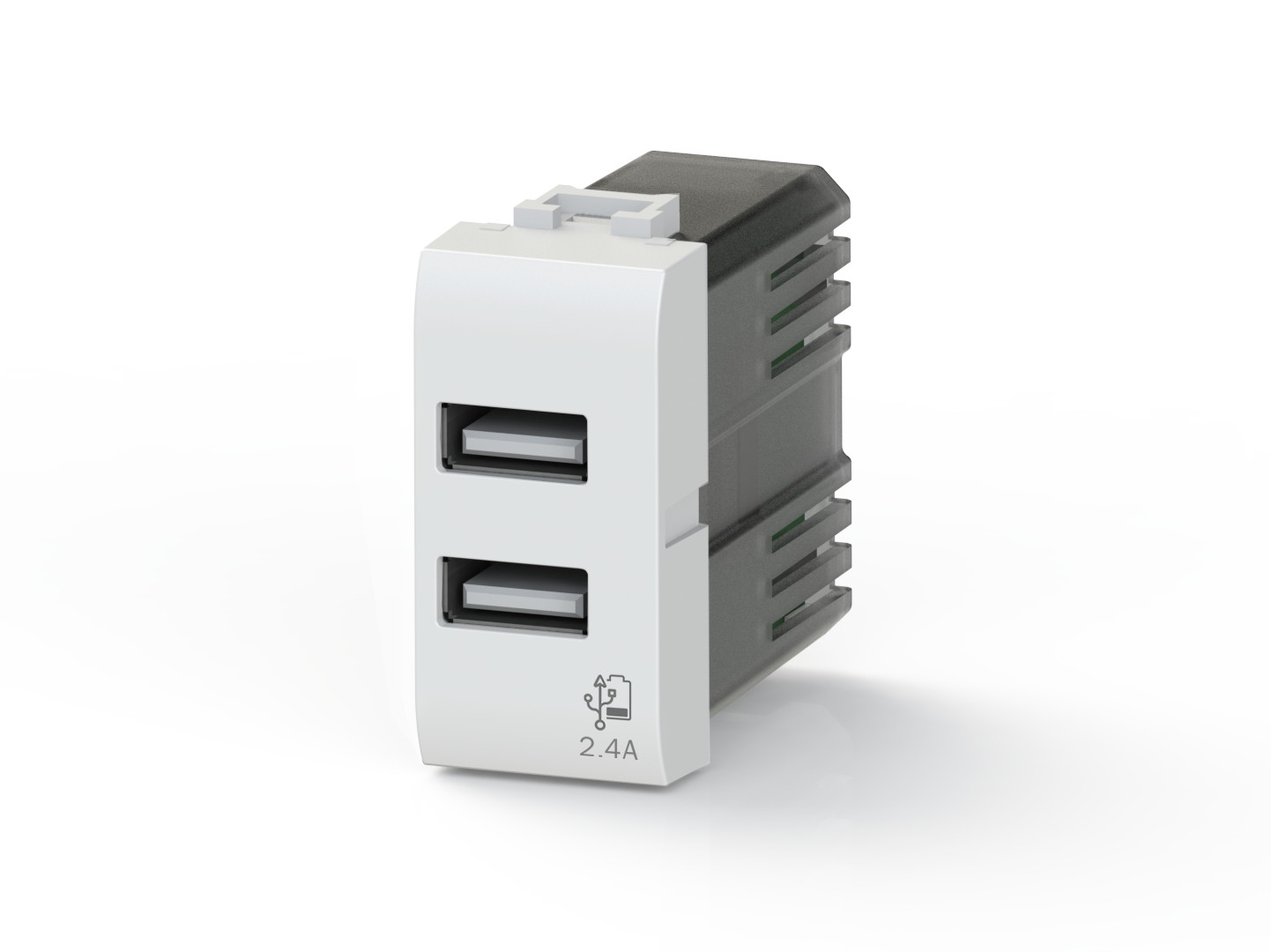 Alimentatore da incasso USB 2.4 per serie civile