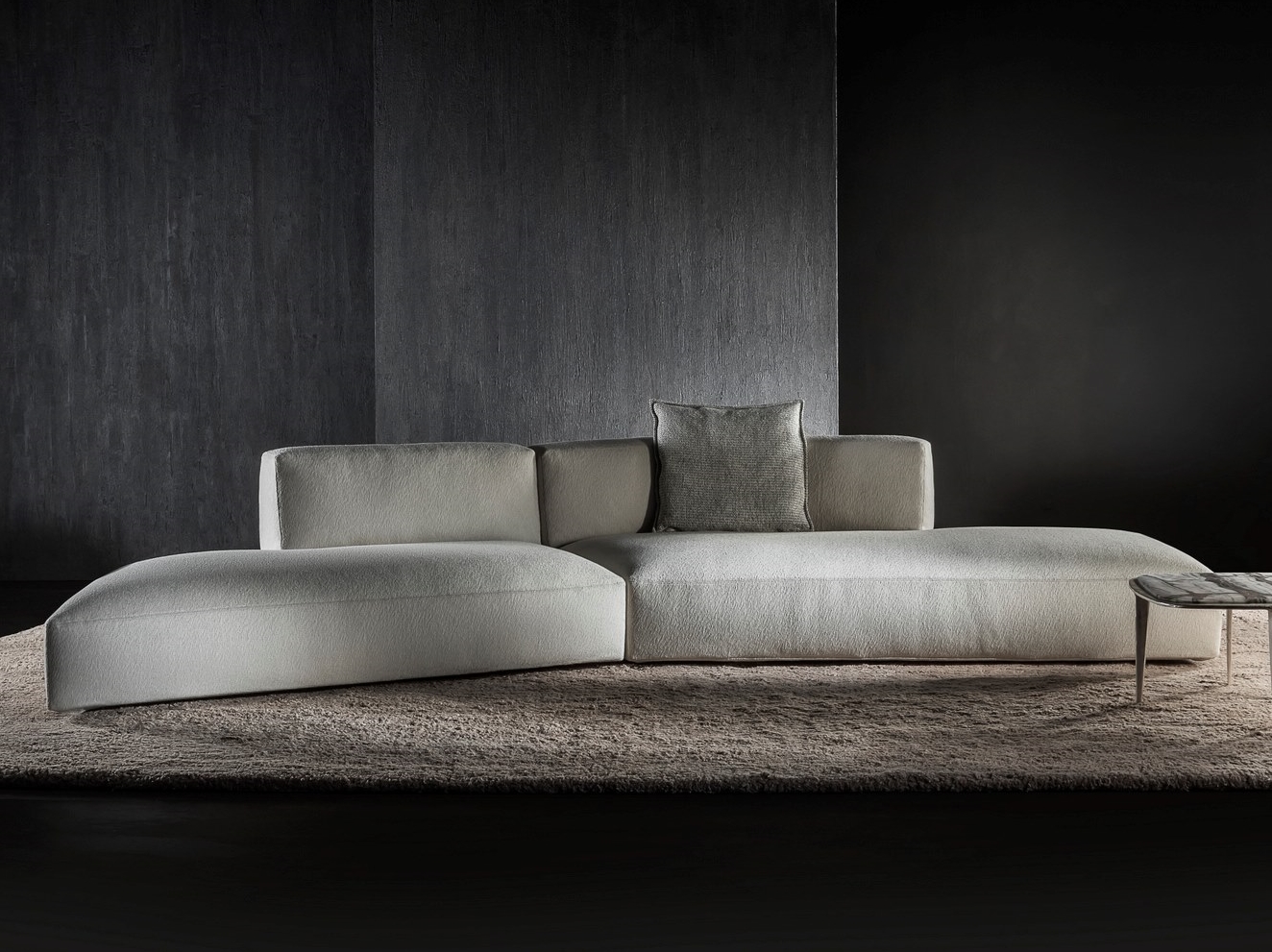 Sectional sofa with metal details