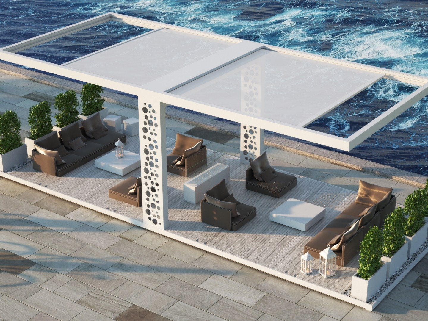 Pergola autoportante in alluminio