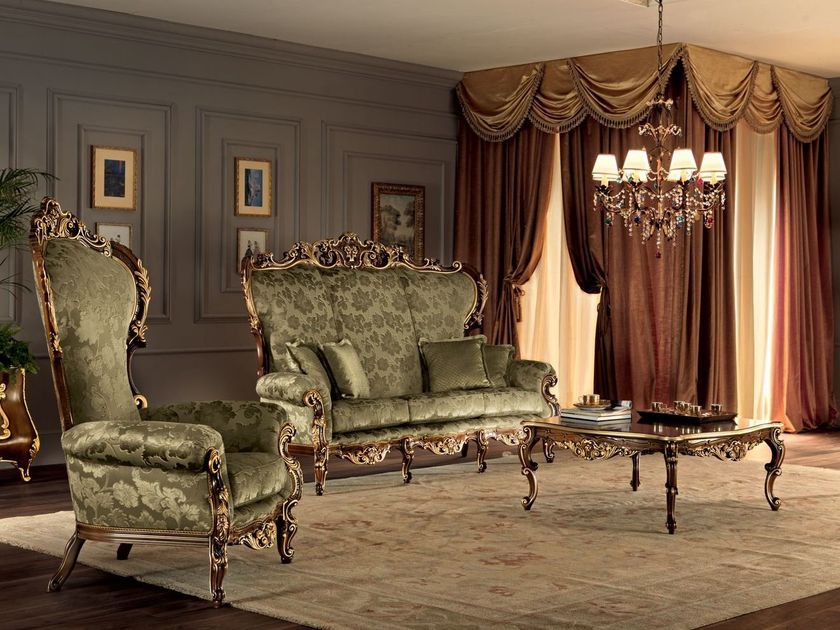 11621 Low square solid wood coffee table By Modenese Luxury Interiors