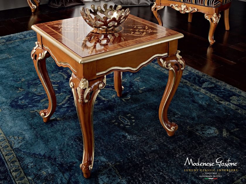 12628 Coffee table Square solid wood coffee table By Modenese Luxury