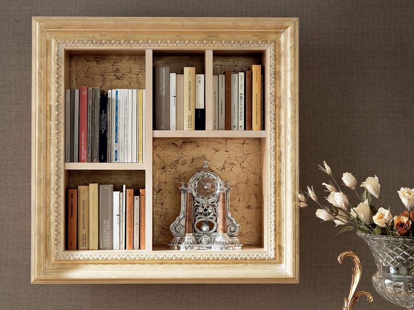 13133 Bookcase Open wallmounted bookcase By Modenese Luxury Interiors
