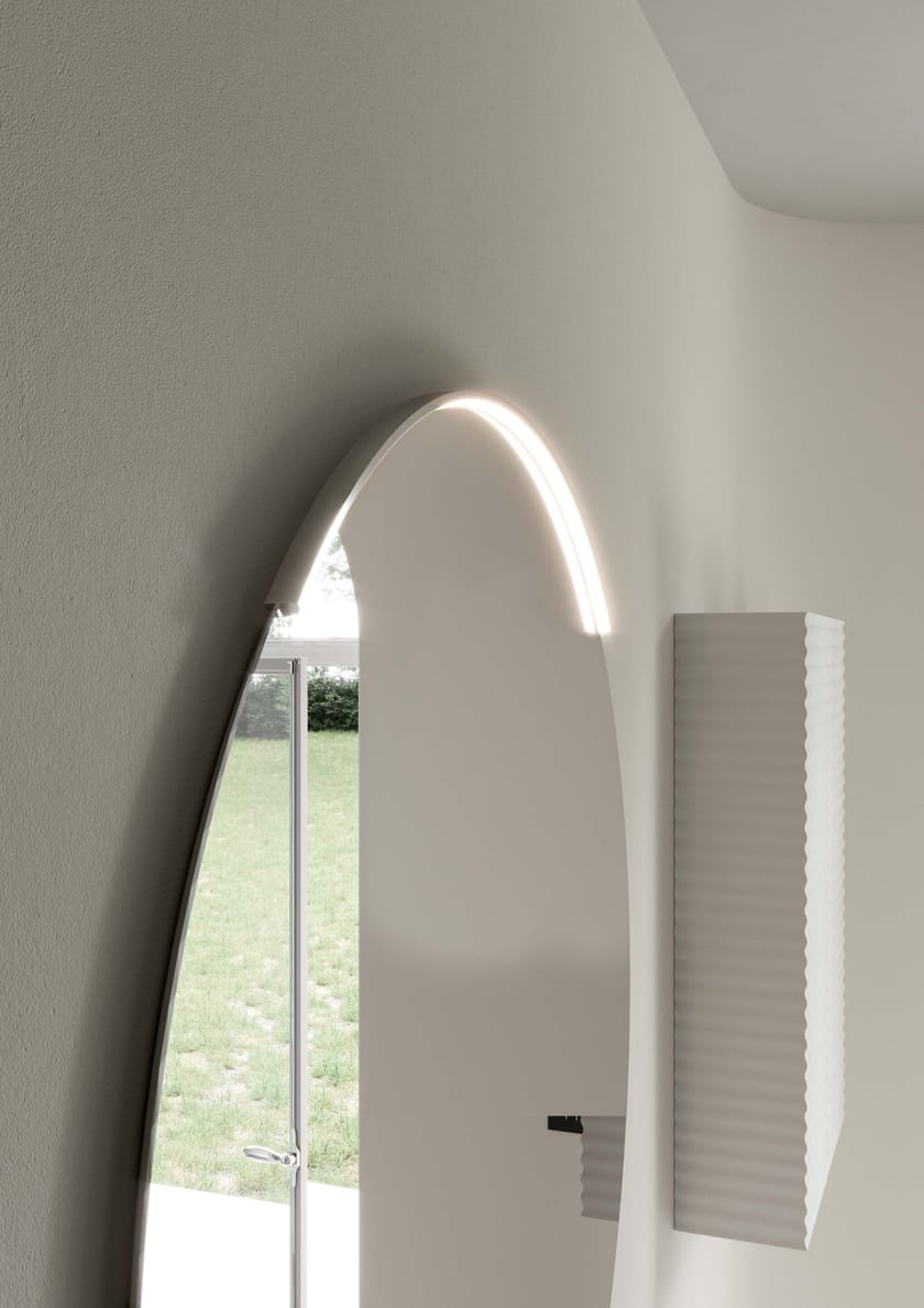 DOLCEVITA Wall-mounted oak vanity unit with mirror By Ideagroup